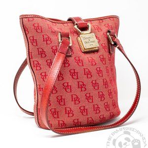 (1484) see before and after pics -Dooney & Bourke Bucket Shoulder Bag Red